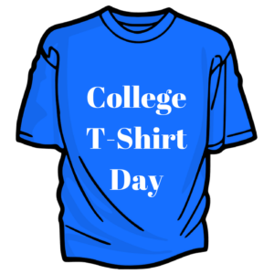  Image of T shirt with College Shirt Day 